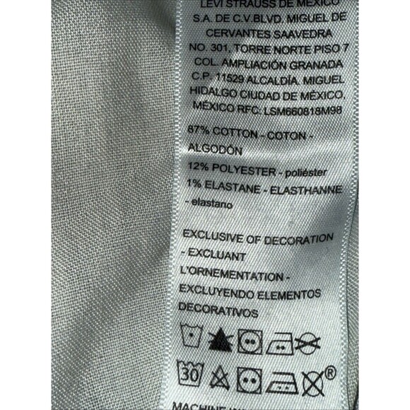 Women’s Levi Heritage Blue Denim High Rise Stretch Fringe Jean  Shorts Sz 12 New - Picture 9 of 9